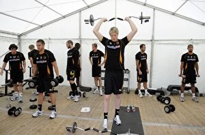 Images Dated 15th July 2010: Wolverhampton Wanderers: Wayne Hennessey's Pre-Season Weight Training in Ireland