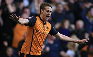 Sky Bet Championship - Wolves V Leeds United - Molineux Stadium Prints: Wolves David Edwards Scores the Fourth Goal: Wolves 4- Leeds United (Sky Bet Championship)