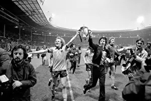 Wolves and Forest Players Andy Gray and Colin Brazier Celebrate League Cup Victory