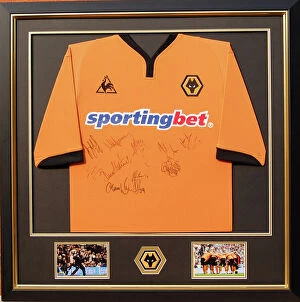 Wolves framed and mounted signed shirt