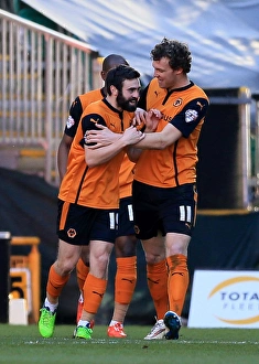 Football Full Length Prints: Wolves Jack Price and Kevin McDonald Celebrate Second Goal Against Watford in Sky Bet Championship