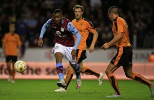Images Dated 28th July 2015: Wolves vs. Aston Villa: Jordan Ayew Sparks Action at Molineux (Pre-Season Friendly)