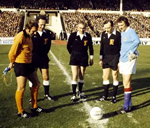 History Prints: Wolves vs Manchester City: Captains Bailey and Summerbee Kick Off The League Cup Final